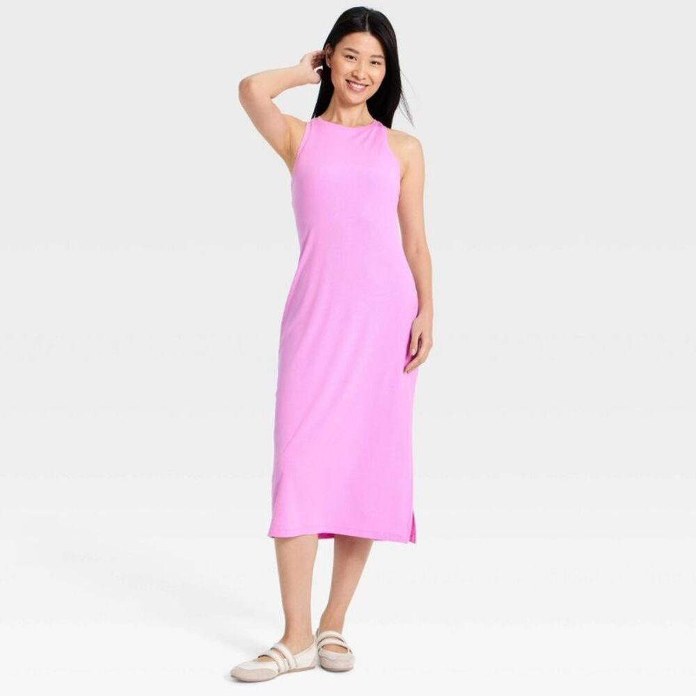 All In Motion - Women's Modal Ribbed Midi Dress - All In Motion Li Violet - Picture 3 of 4